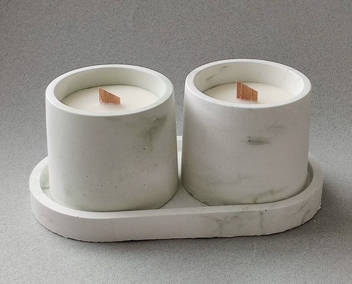 Pot Tray Candle Set